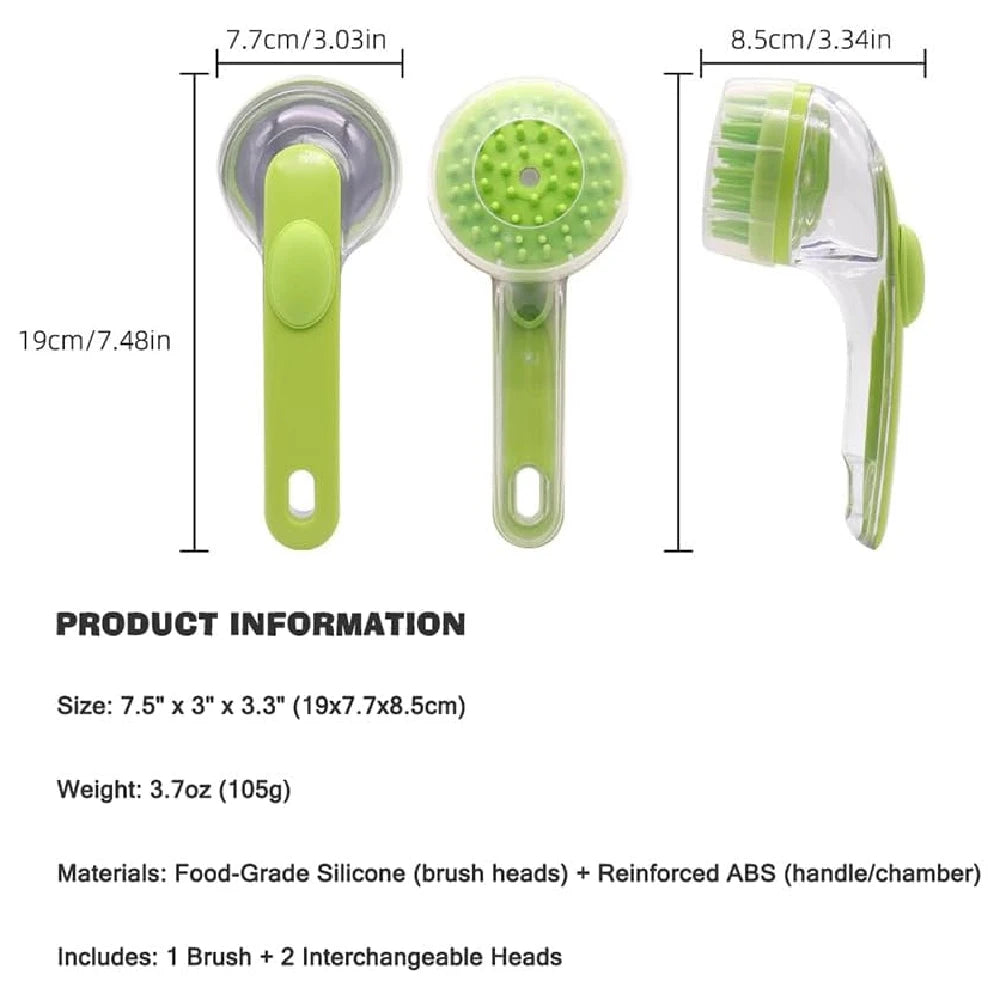 1PCS 2-In-1 Dog Cat Bath Brush with Shampoo Dispenser, Pet Grooming Scrubber Supplies for Long & Short Hair Dogs Cats